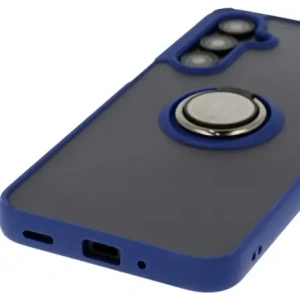 Kup Etui s držákem na prst Bizon Case Hybrid Ring do Samsung Galaxy A16 4G/5G kouřové s modrým rámem - BIZ6675 - {ean13} - Sklep Home Screen