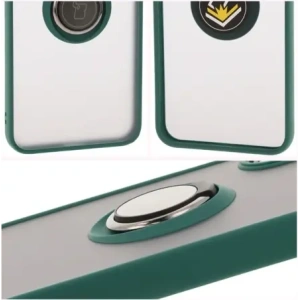 Kup Etui z uchwytem na palec Bizon Case Hybrid Ring do Samsung Galaxy A16 4G/5G przydymione z ciemnozieloną ramką - BIZ6676 - {ean13} - Sklep Home Screen