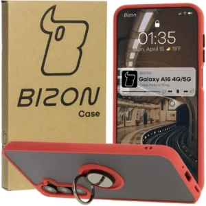 Kup Etui z uchwytem na palec Bizon Case Hybrid Ring do Samsung Galaxy A16 4G/5G przydymione z czerwoną ramką - BIZ6677 - {ean13} - Sklep Home Screen