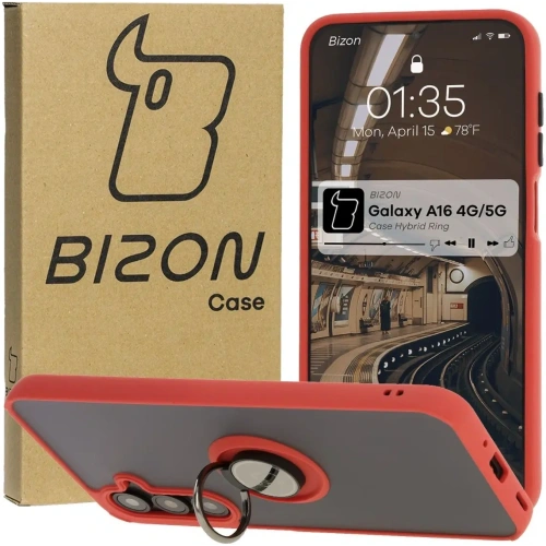 Kup Bizon Case Hybrid Ring Samsung Galaxy A16 4G/5G fumurie cu un cadru roșu - BIZ6677 - {ean13} - Sklep Home Screen