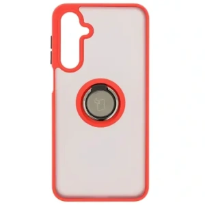 Kup Etui s úchytem na prst Bizon Case Hybrid Ring do Samsung Galaxy A16 4G/5G kouřové s červeným rámem - BIZ6677 - {ean13} - Sklep Home Screen