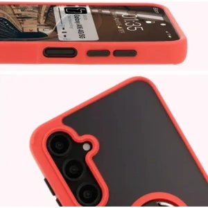 Kup Etui s úchytem na prst Bizon Case Hybrid Ring do Samsung Galaxy A16 4G/5G kouřové s červeným rámem - BIZ6677 - {ean13} - Sklep Home Screen