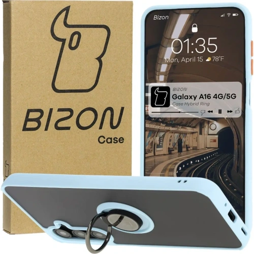 Kup Bizon Case Hybrid Ring Samsung Galaxy A16 4G/5G fumuriu cu un cadru de culoare albastră deschisă - BIZ6678 - {ean13} - Sklep Home Screen