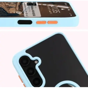 Kup Etui z uchwytem na palec Bizon Case Hybrid Ring do Samsung Galaxy A16 4G/5G przydymione z jasnoniebieską ramką - BIZ6678 - {ean13} - Sklep Home Screen