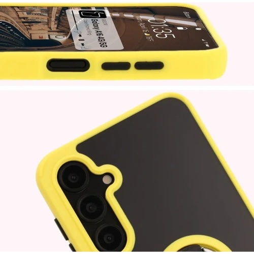 Kup Bizon Case Hybrid Ring Samsung Galaxy A16 4G/5G fumuriu cu un cadru galben - BIZ6679 - {ean13} - Sklep Home Screen
