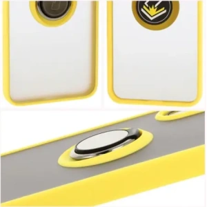 Kup Etui z uchwytem na palec Bizon Case Hybrid Ring do Samsung Galaxy A16 4G/5G przydymione z żółtą ramką - BIZ6679 - {ean13} - Sklep Home Screen