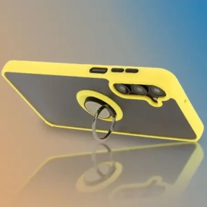 Kup Etui z uchwytem na palec Bizon Case Hybrid Ring do Samsung Galaxy A16 4G/5G przydymione z żółtą ramką - BIZ6679 - {ean13} - Sklep Home Screen