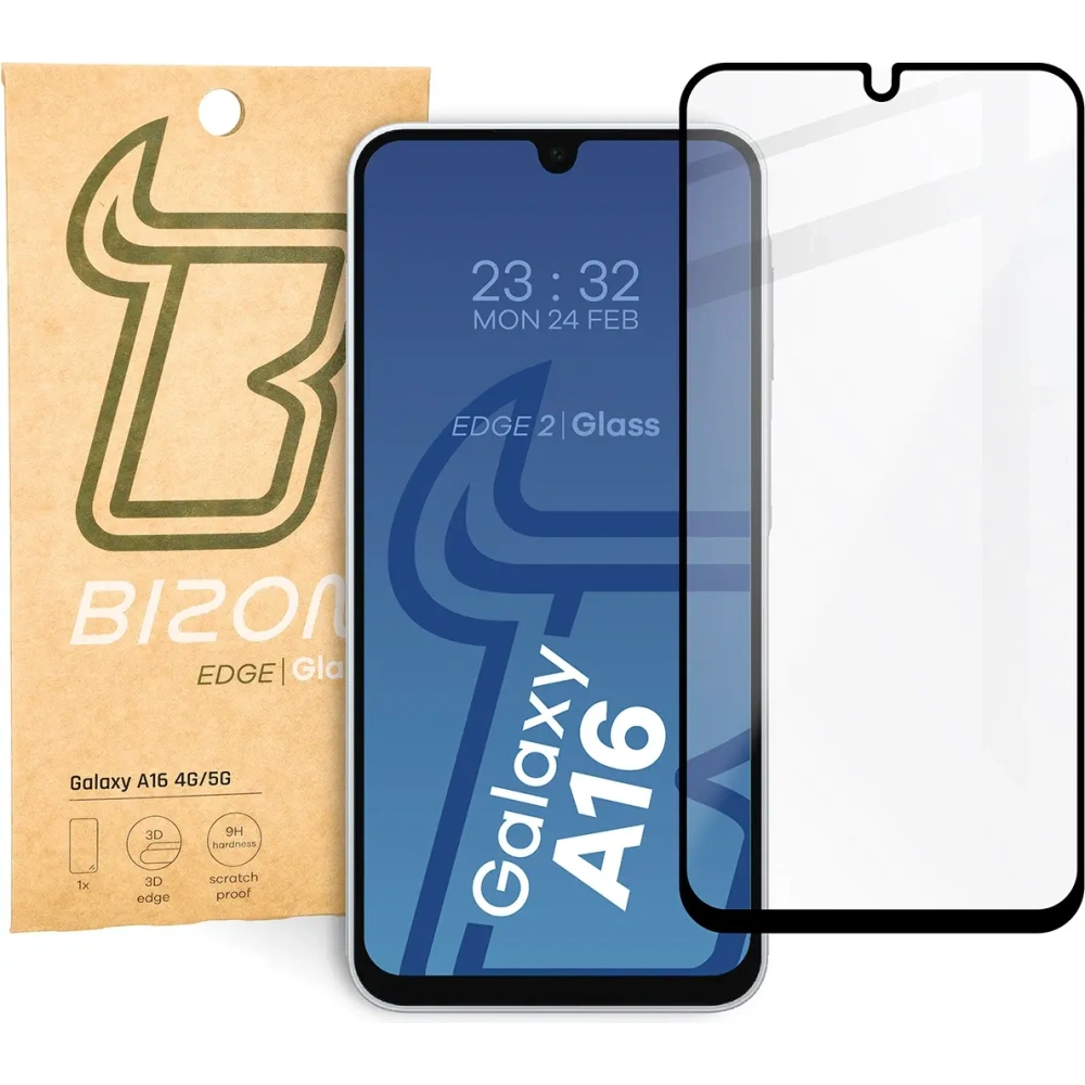 Szkło hartowane Bizon Glass Edge 2 do Samsung Galaxy A16 4G/5G czarna ramka