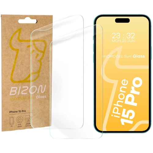Kup Bizon Glass Hydrogel Soare Apple iPhone 15 Pro [2 PACHET] - BIZ6683 - {ean13} - Sklep Home Screen