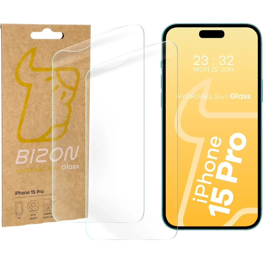 Folia matowa Bizon Glass Hydrogel Sun do Apple iPhone 15 Pro [2 PACK]