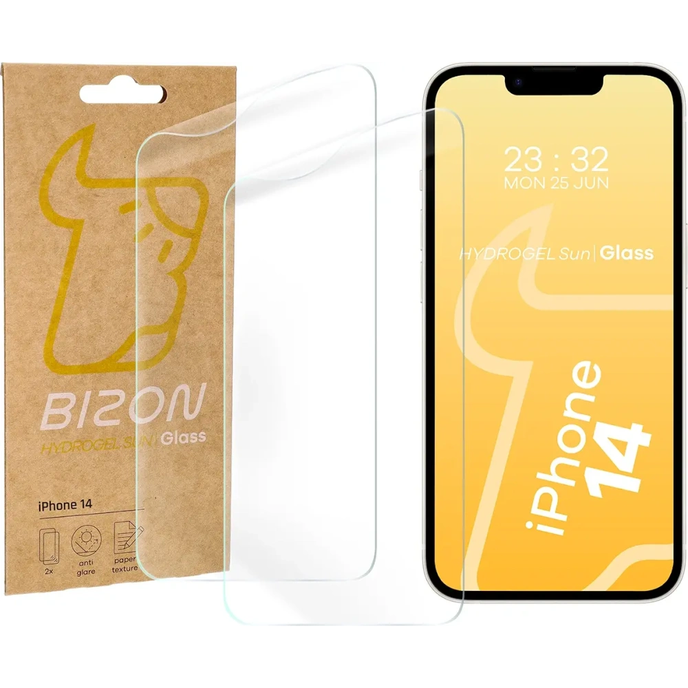 Folia matowa Bizon Glass Hydrogel Sun do Apple iPhone 14 [2 PACK]