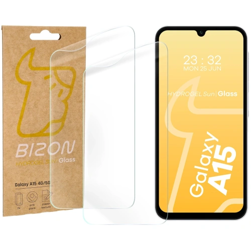 Kup Bizon Glass Hydrogel Soare Samsung Galaxy A15 5G / 4G [2 PACHET] - BIZ6689 - {ean13} - Sklep Home Screen