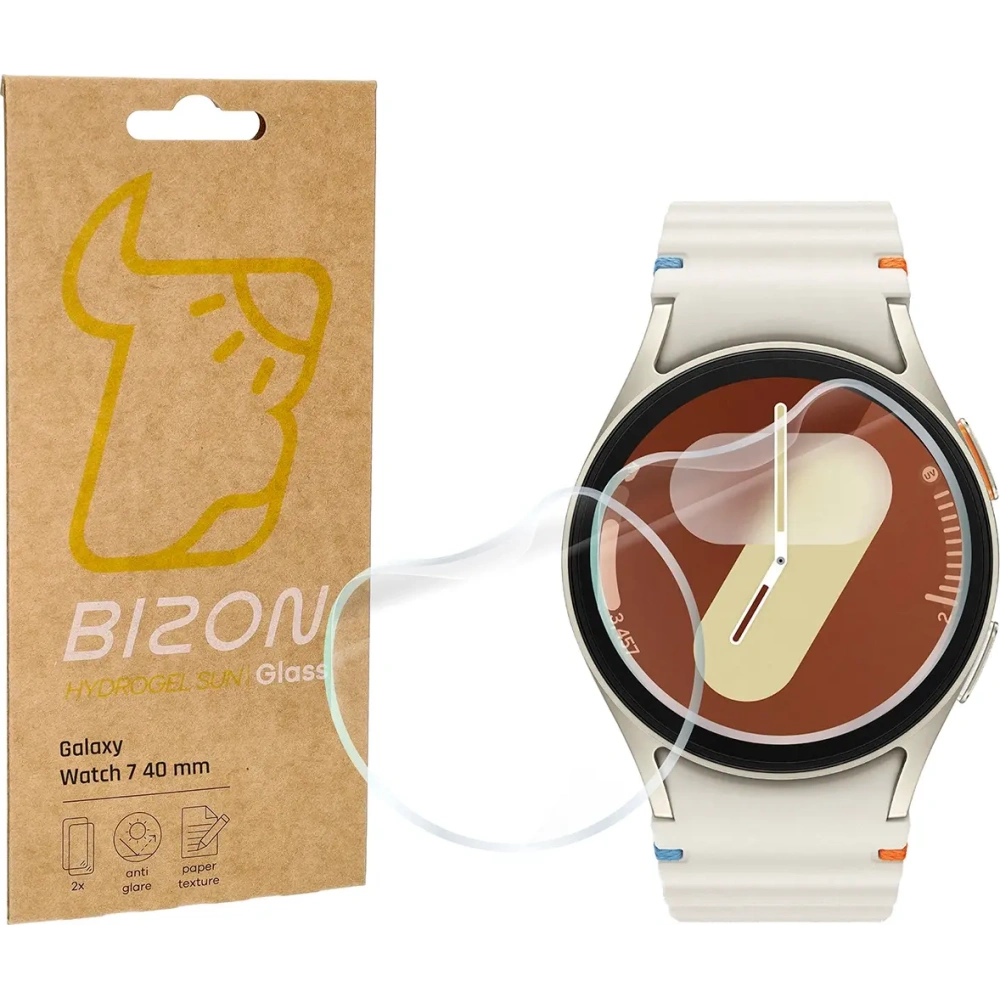 Folia matowa Bizon Glass Watch Hydrogel Sun do Samsung Galaxy Watch 7 40 mm [2 PACK]