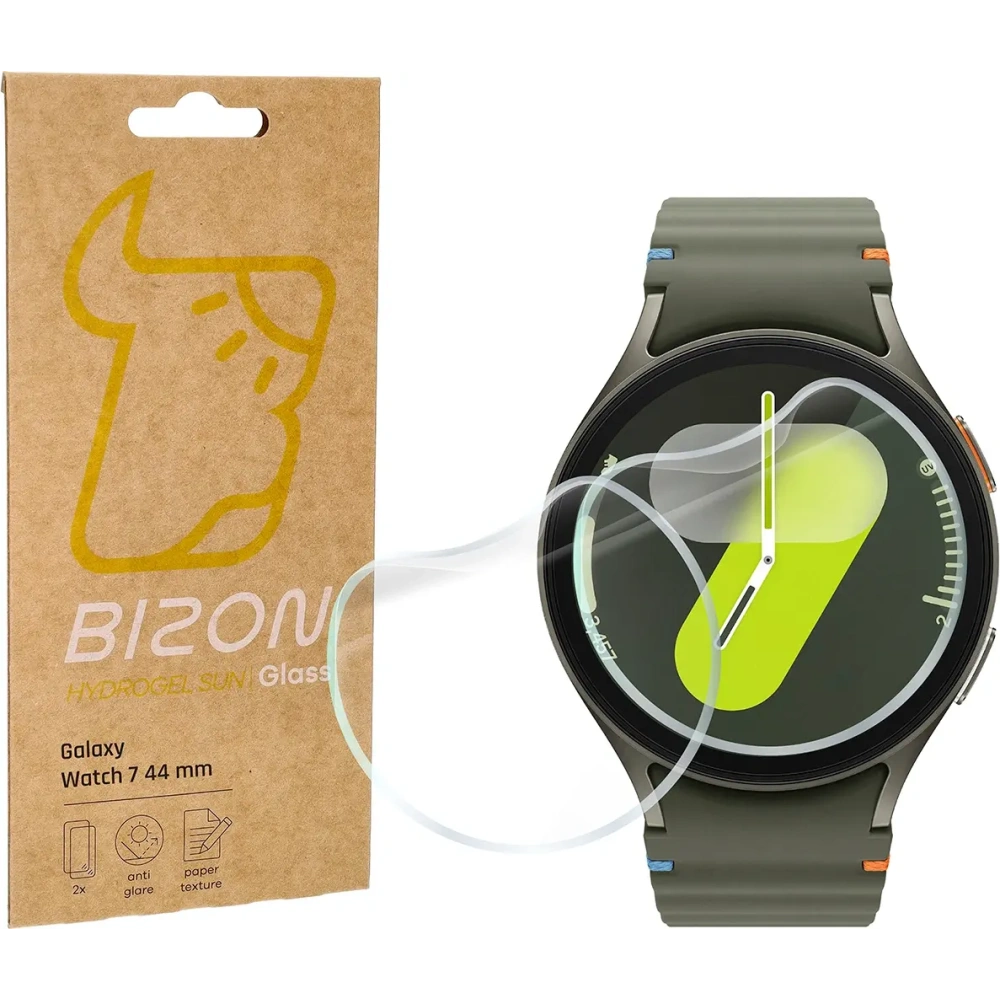 Folia matowa Bizon Glass Watch Hydrogel Sun do Samsung Galaxy Watch 7 44 mm [2 PACK]