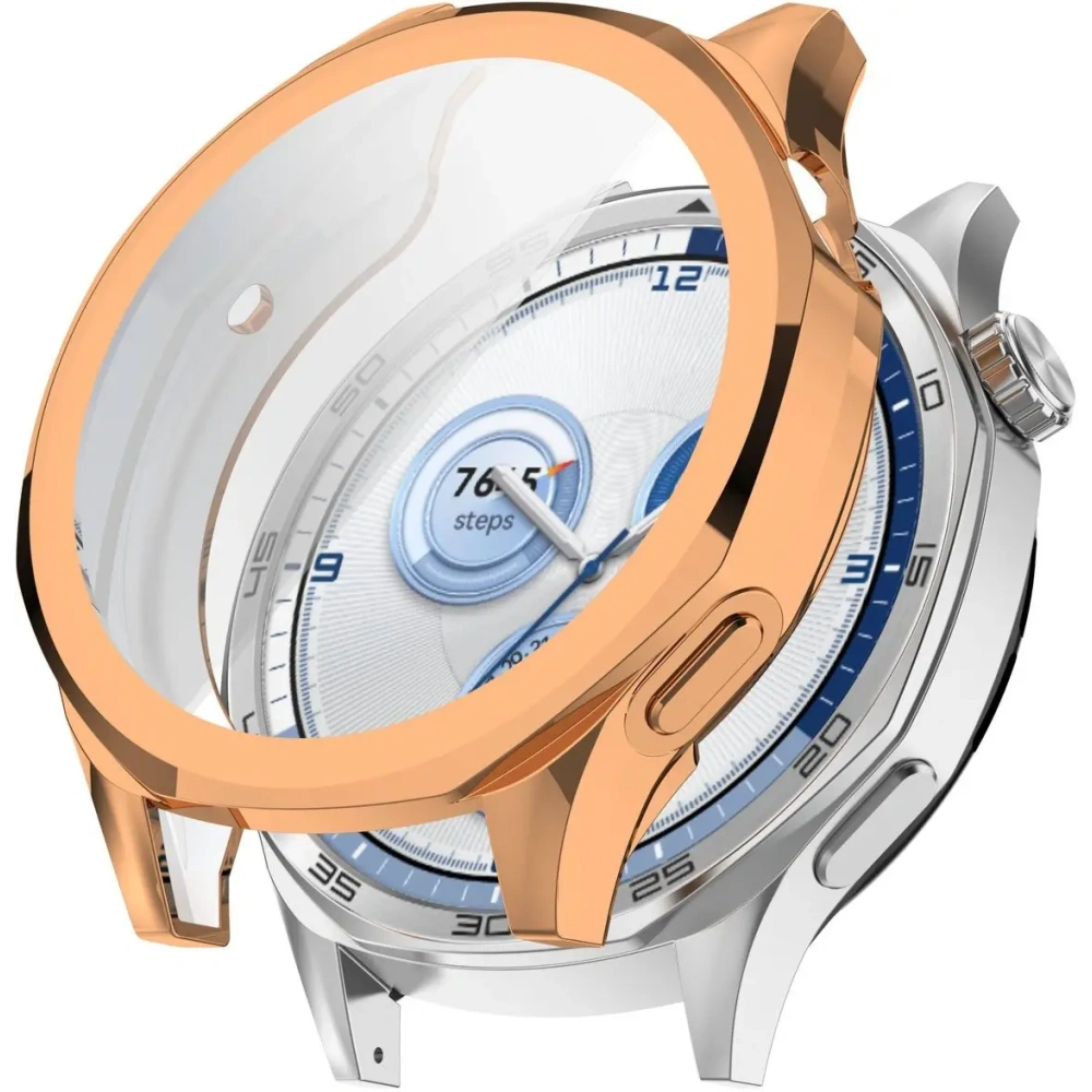 Etui z osłoną ekranu Bizon Case Watch Felipe do Huawei Watch GT 5 46 mm różowozłote