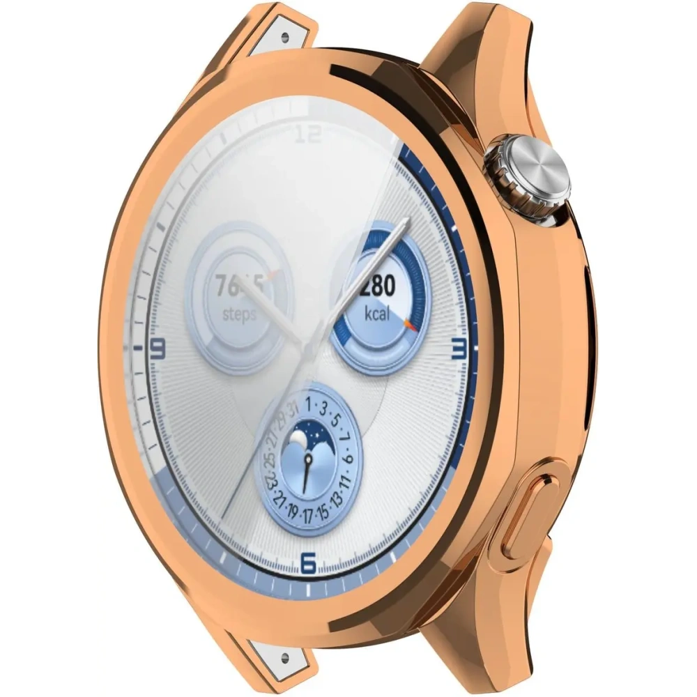 Etui z osłoną ekranu Bizon Case Watch Felipe do Huawei Watch GT 5 46 mm różowozłote