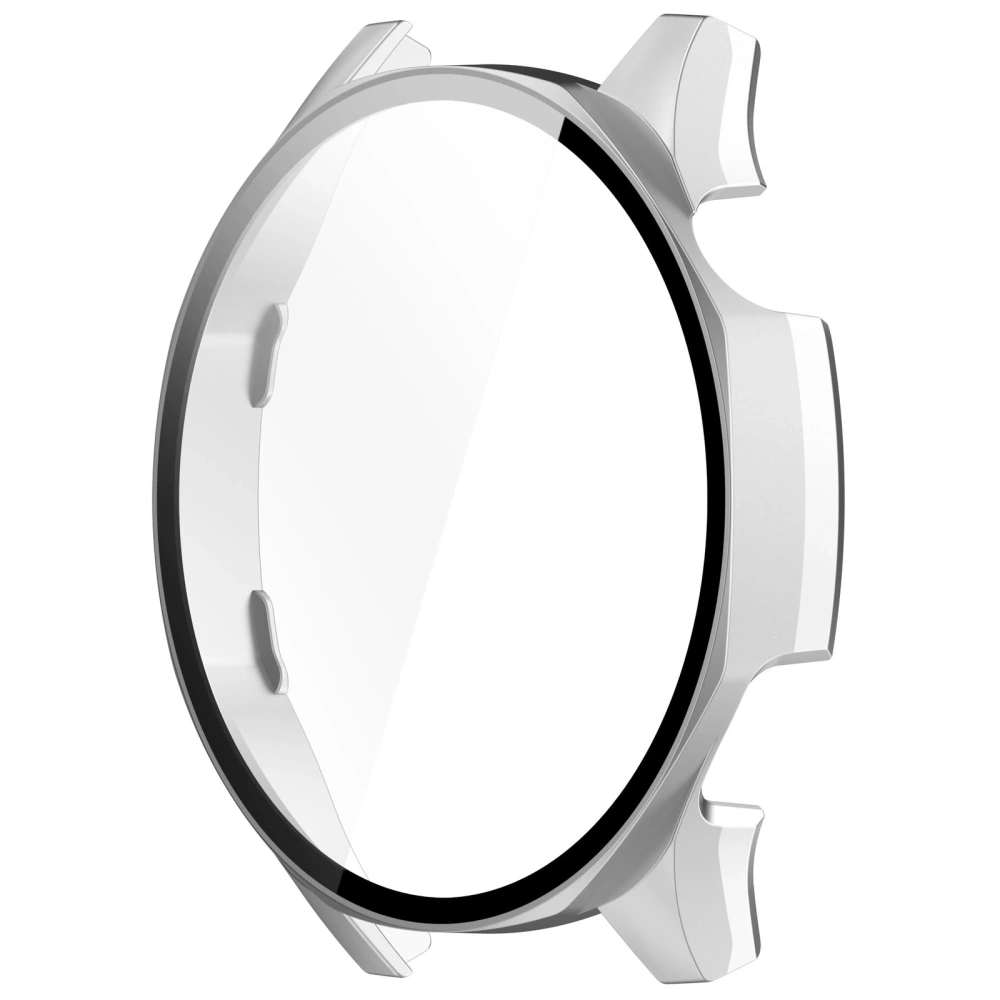 Etui ze szkłem do zegarka Bizon Case+Glass Watch do Huawei Watch GT 5 46 mm satynowo srebrne