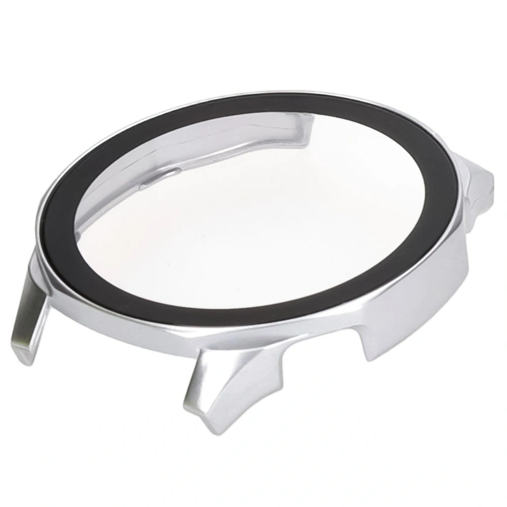 Etui ze szkłem do zegarka Bizon Case+Glass Watch do Huawei Watch GT 5 46 mm satynowo srebrne