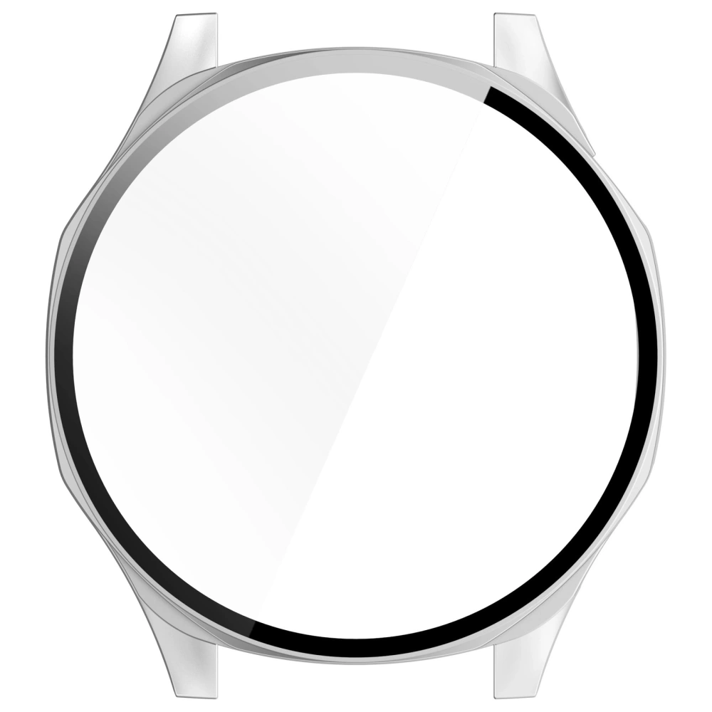Etui ze szkłem do zegarka Bizon Case+Glass Watch do Huawei Watch GT 5 46 mm satynowo srebrne
