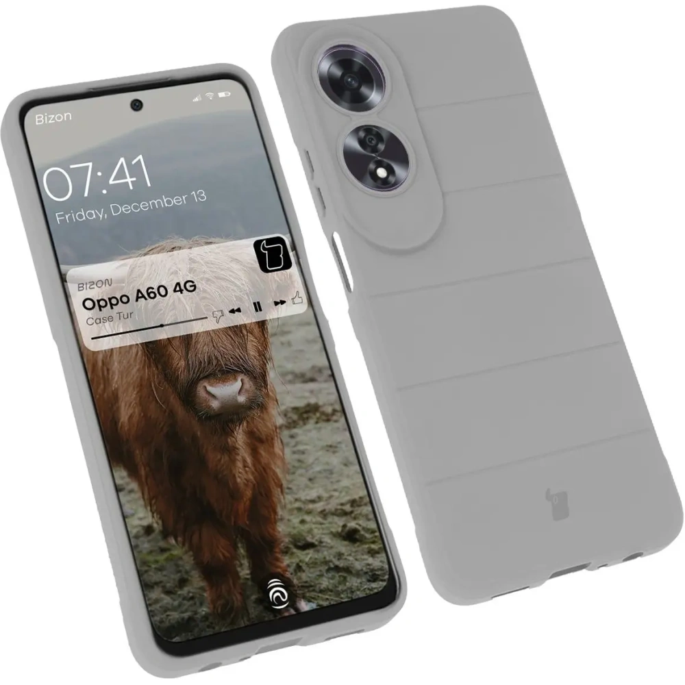 Pancerne etui Bizon Case Tur do Oppo A60 4G jasnoszare