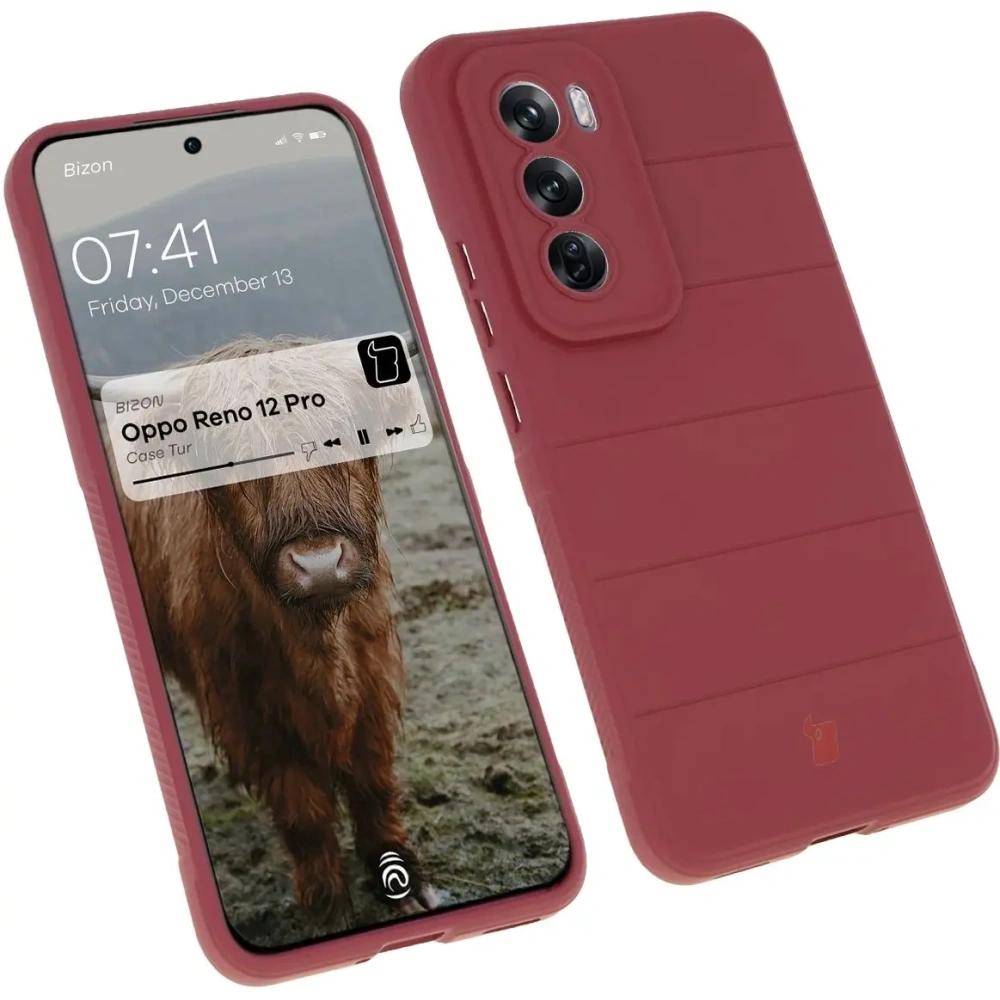 Pancerne etui Bizon Case Tur do Oppo Reno 12 Pro ciemnofioletowe