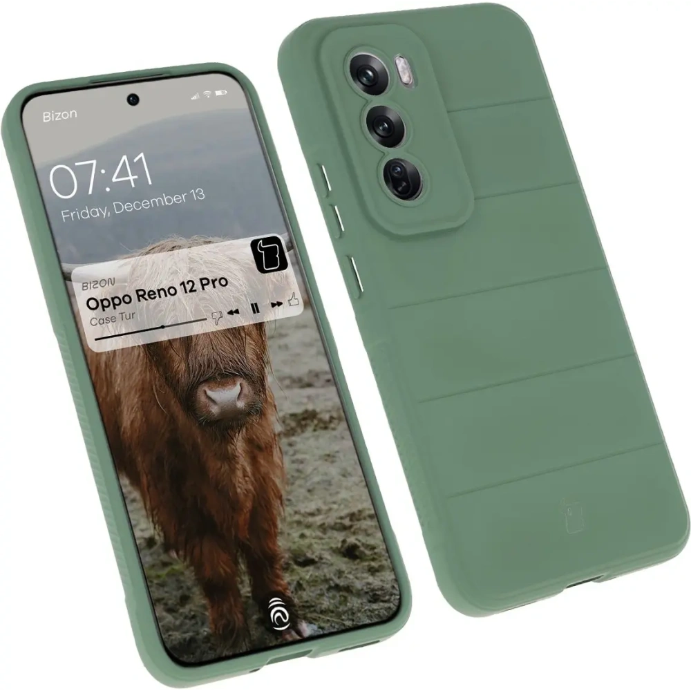 Pancerne etui Bizon Case Tur do Oppo Reno 12 Pro ciemnozielone