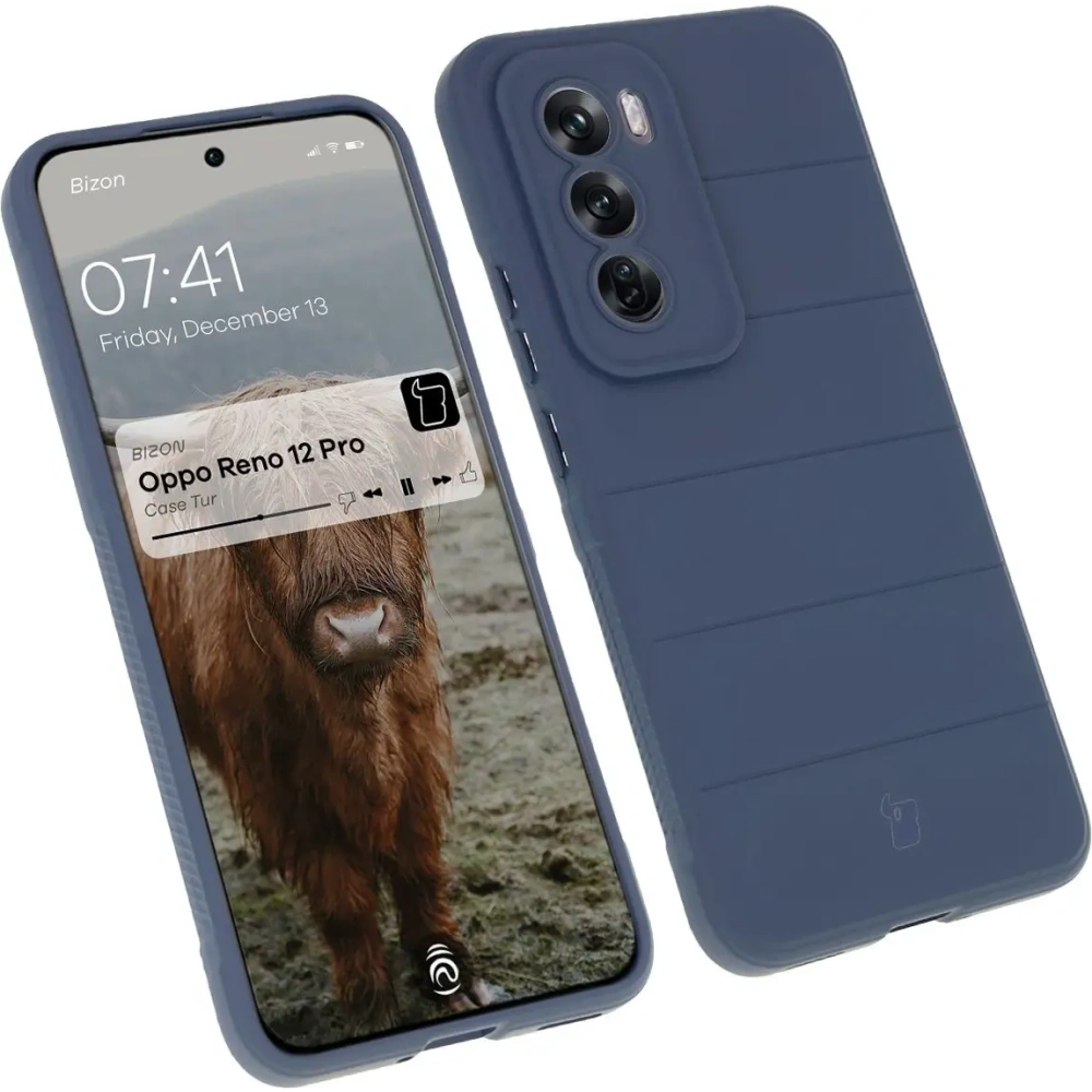 Pancerne etui Bizon Case Tur do Oppo Reno 12 Pro granatowe