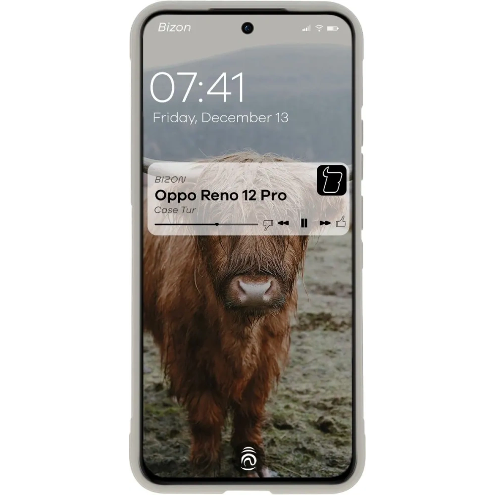 Pancerne etui Bizon Case Tur do Oppo Reno 12 Pro jasnoszare