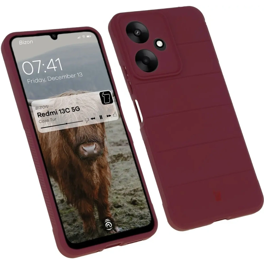 Pancerne etui Bizon Case Tur do Xiaomi Redmi 13C 5G ciemnofioletowe