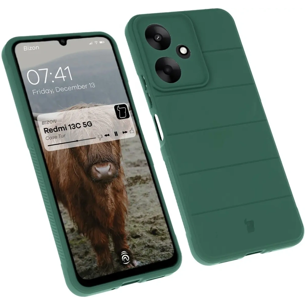 Pancerne etui Bizon Case Tur do Xiaomi Redmi 13C 5G ciemnozielone
