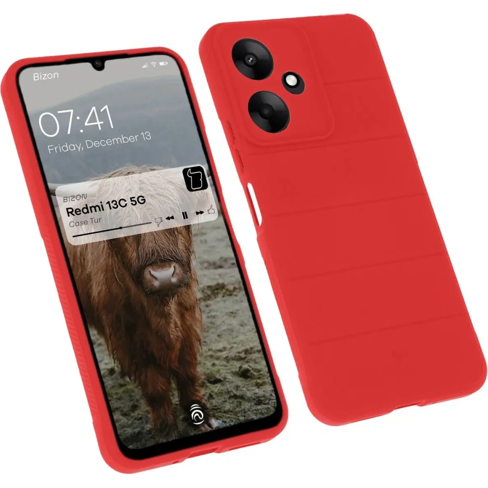 Pancerne etui Bizon Case Tur do Xiaomi Redmi 13C 5G czerwone