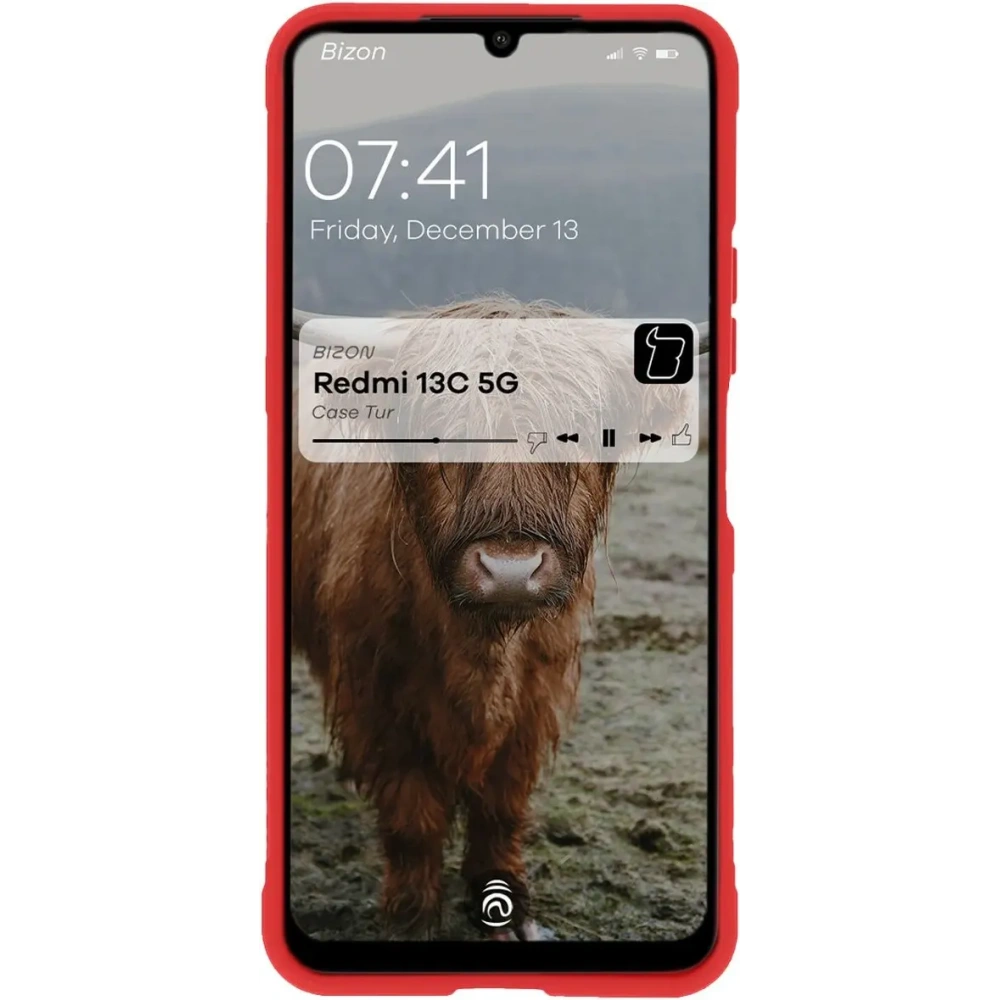 Pancerne etui Bizon Case Tur do Xiaomi Redmi 13C 5G czerwone