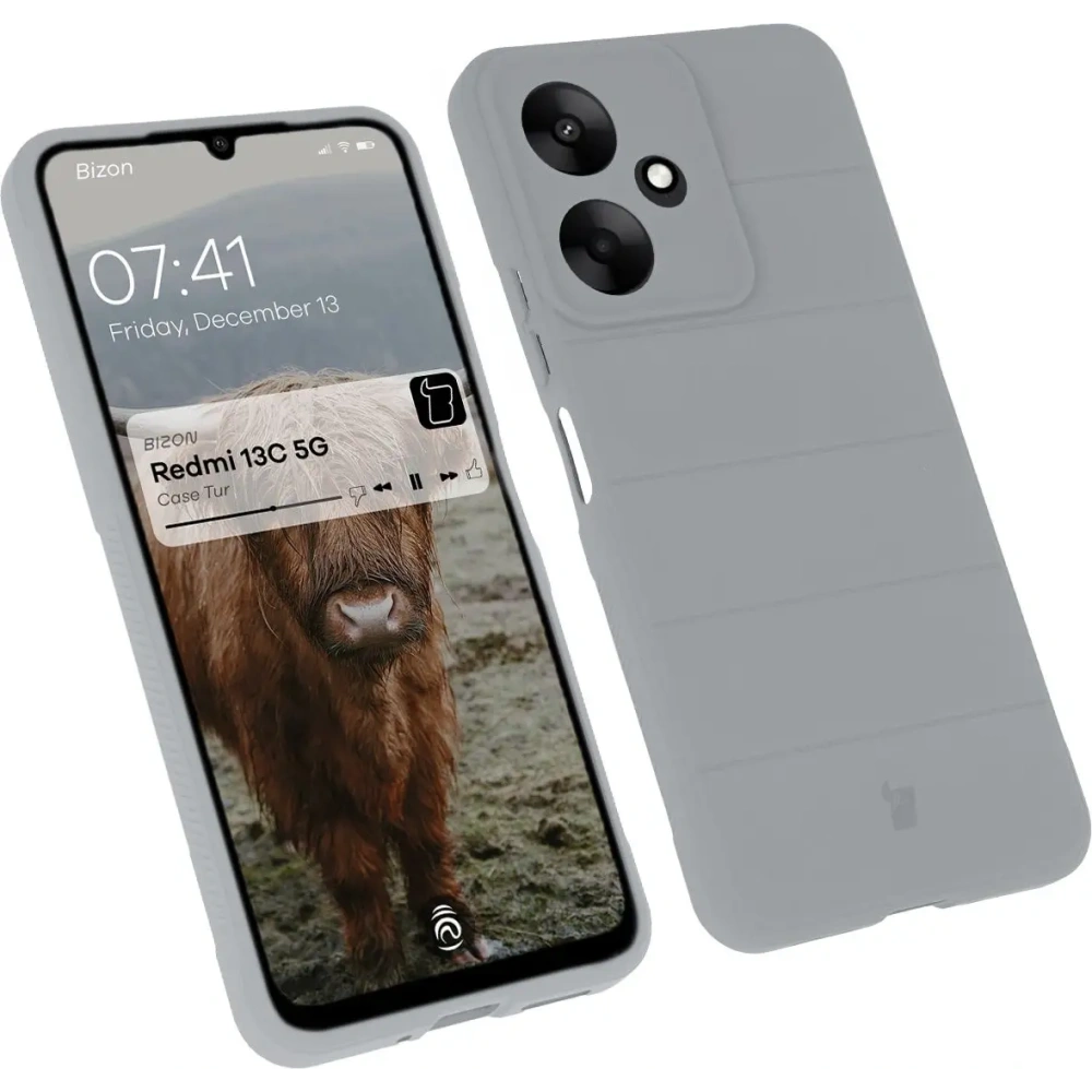 Pancerne etui Bizon Case Tur do Xiaomi Redmi 13C 5G jasnoszare