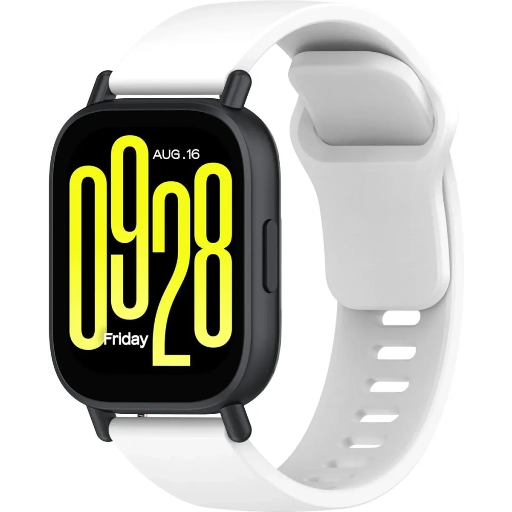 Silikonowy pasek Bizon Strap Watch Silicone do Xiaomi Redmi Watch 5 Lite / 5 Active biały