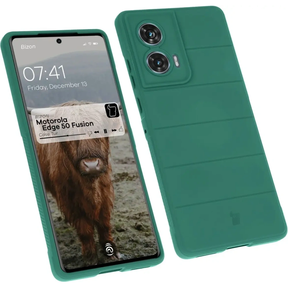Pancerne etui Bizon Case Tur do Motorola Edge 50 Fusion ciemnozielone