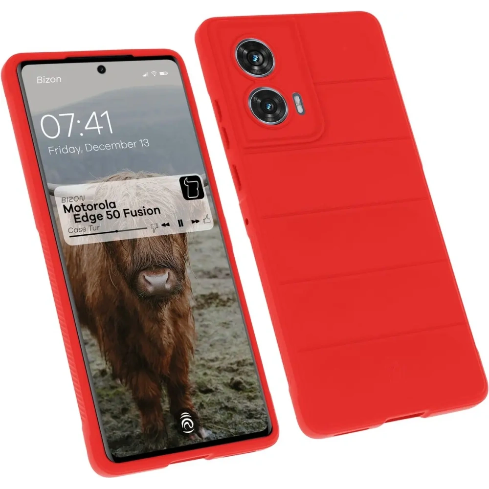 Pancerne etui Bizon Case Tur do Motorola Edge 50 Fusion czerwone