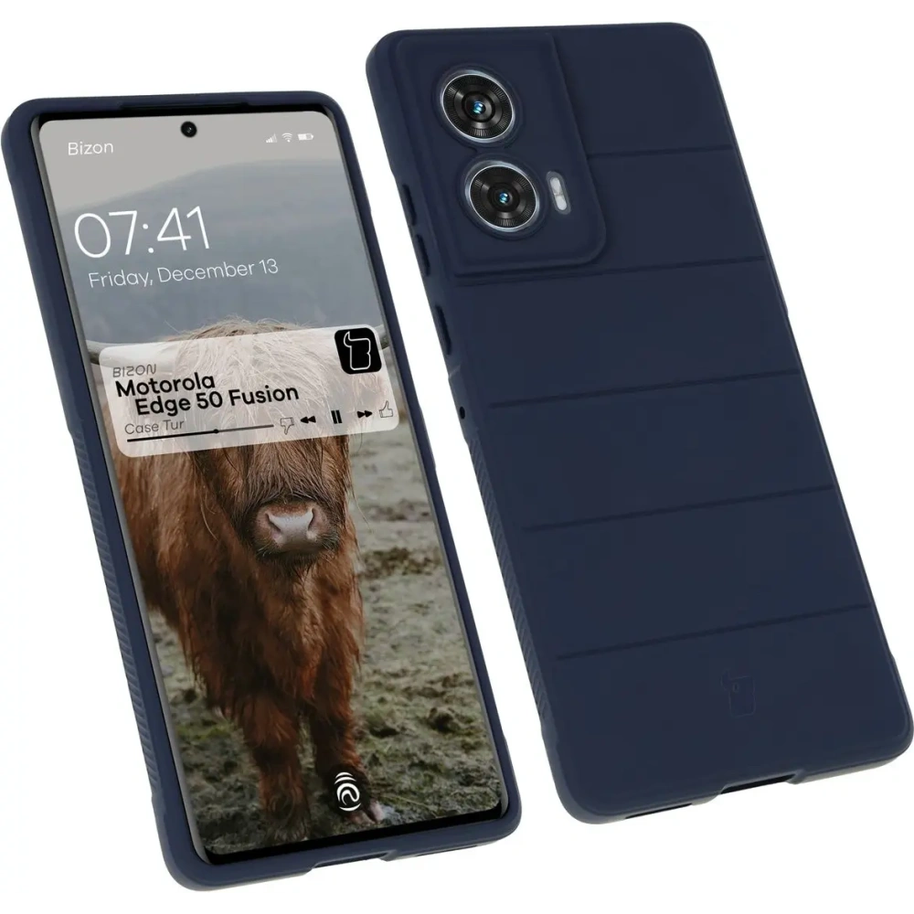 Pancerne etui Bizon Case Tur do Motorola Edge 50 Fusion granatowe