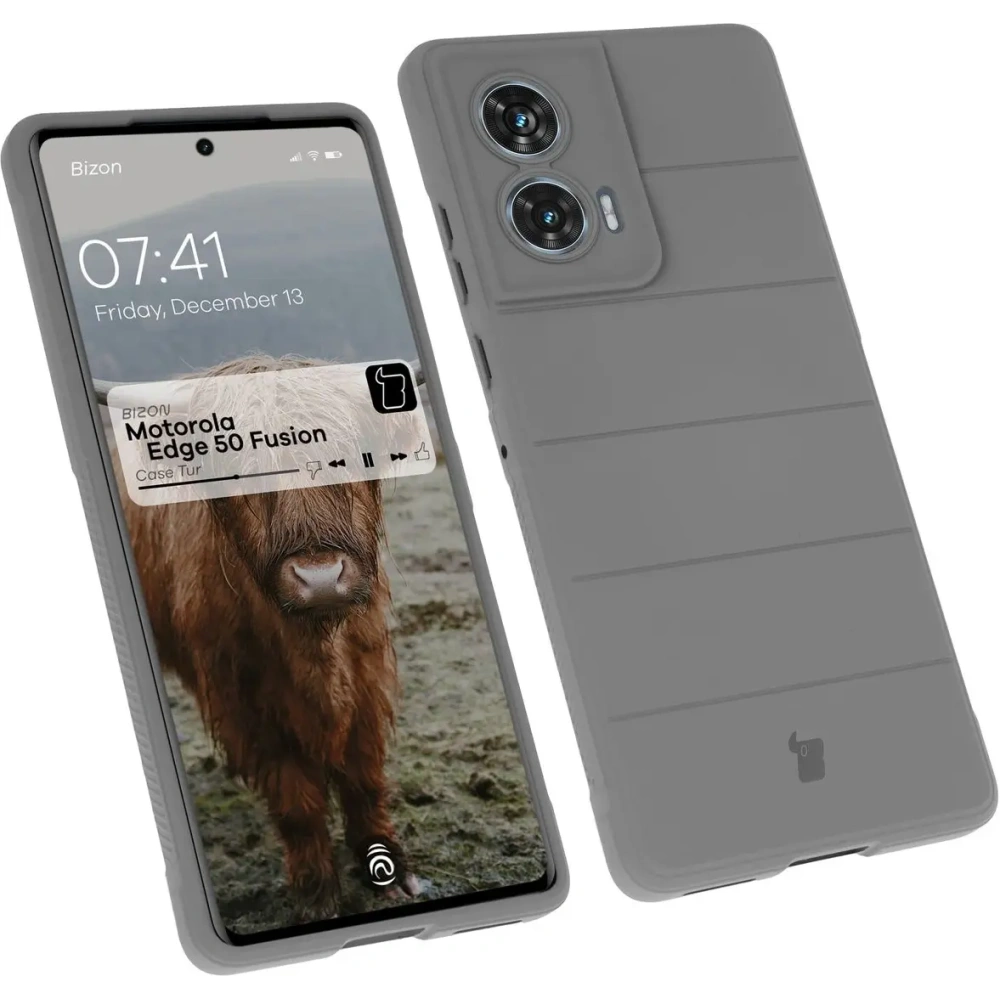 Pancerne etui Bizon Case Tur do Motorola Edge 50 Fusion jasnoszare