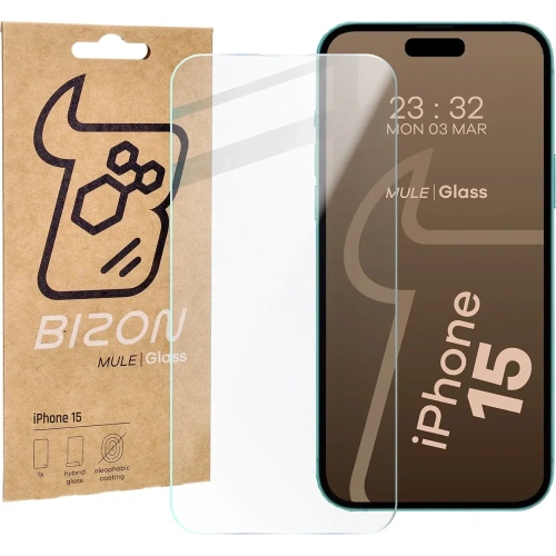 Kup Elastické hybridní sklo Bizon Glass Mule pro Apple iPhone 15 - BIZ6803 - {ean13} - Sklep Home Screen