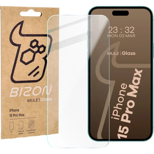 Kup Elastyczne szkło hybrydowe Bizon Glass Mule do Apple iPhone 15 Pro Max - BIZ6806 - {ean13} - Sklep Home Screen