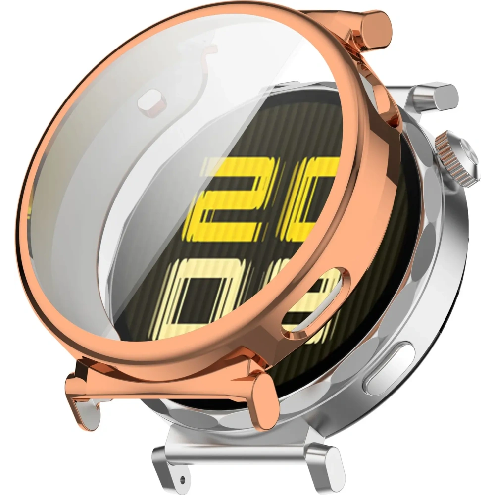 Etui z osłoną ekranu Bizon Case Watch Felipe do Huawei Watch GT 5 Pro 42 mm różowozłote