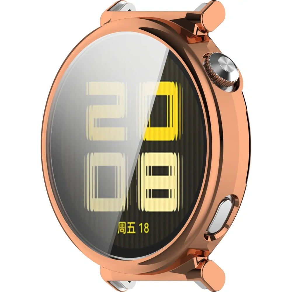 Etui z osłoną ekranu Bizon Case Watch Felipe do Huawei Watch GT 5 Pro 42 mm różowozłote