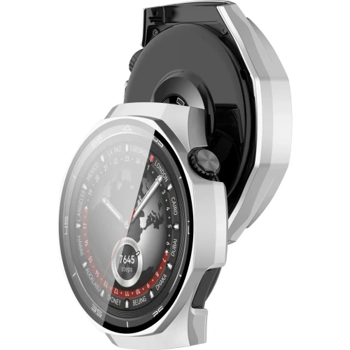 Kup Etui ze szkłem do zegarka Bizon Case+Glass Watch do Huawei Watch GT 5 Pro 46 mm srebrne satynowe - BIZ6828 - {ean13} - Sklep Home Screen
