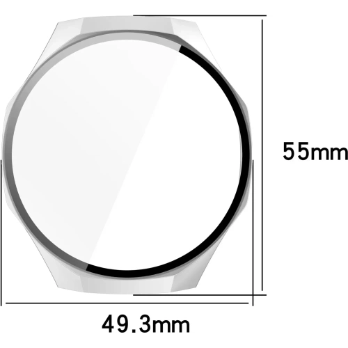 Kup Etui ze szkłem do zegarka Bizon Case+Glass Watch do Huawei Watch GT 5 Pro 46 mm srebrne satynowe - BIZ6828 - {ean13} - Sklep Home Screen