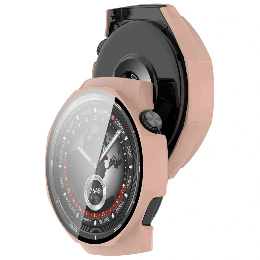 Etui ze szkłem do zegarka Bizon Case+Glass Watch do Huawei Watch GT 5 Pro 46 mm różowe