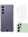 Etui + 2x szkło hartowane na ekran + szkło na obiektyw Bizon Case Clear Pack do Samsung Galaxy S24 FE