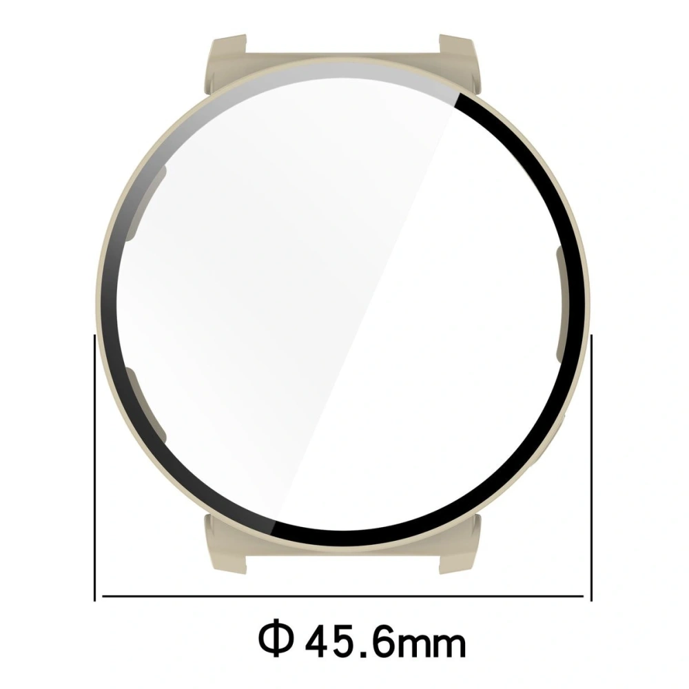 Etui ze szkłem do zegarka Bizon Case+Glass Watch do Huawei Watch GT 5 Pro 42 mm beżowe