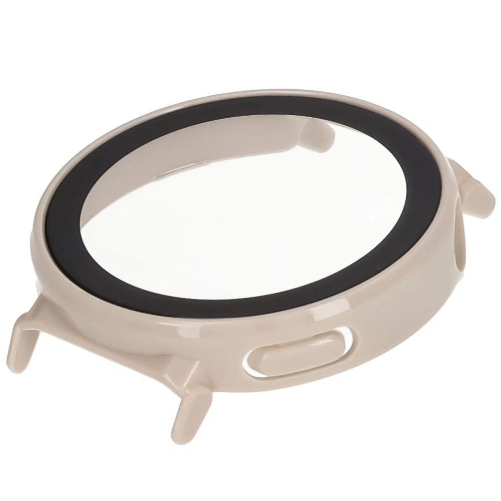 Etui ze szkłem do zegarka Bizon Case+Glass Watch do Huawei Watch GT 5 Pro 42 mm beżowe