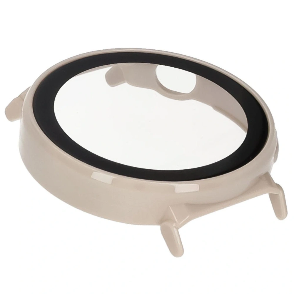 Etui ze szkłem do zegarka Bizon Case+Glass Watch do Huawei Watch GT 5 Pro 42 mm beżowe