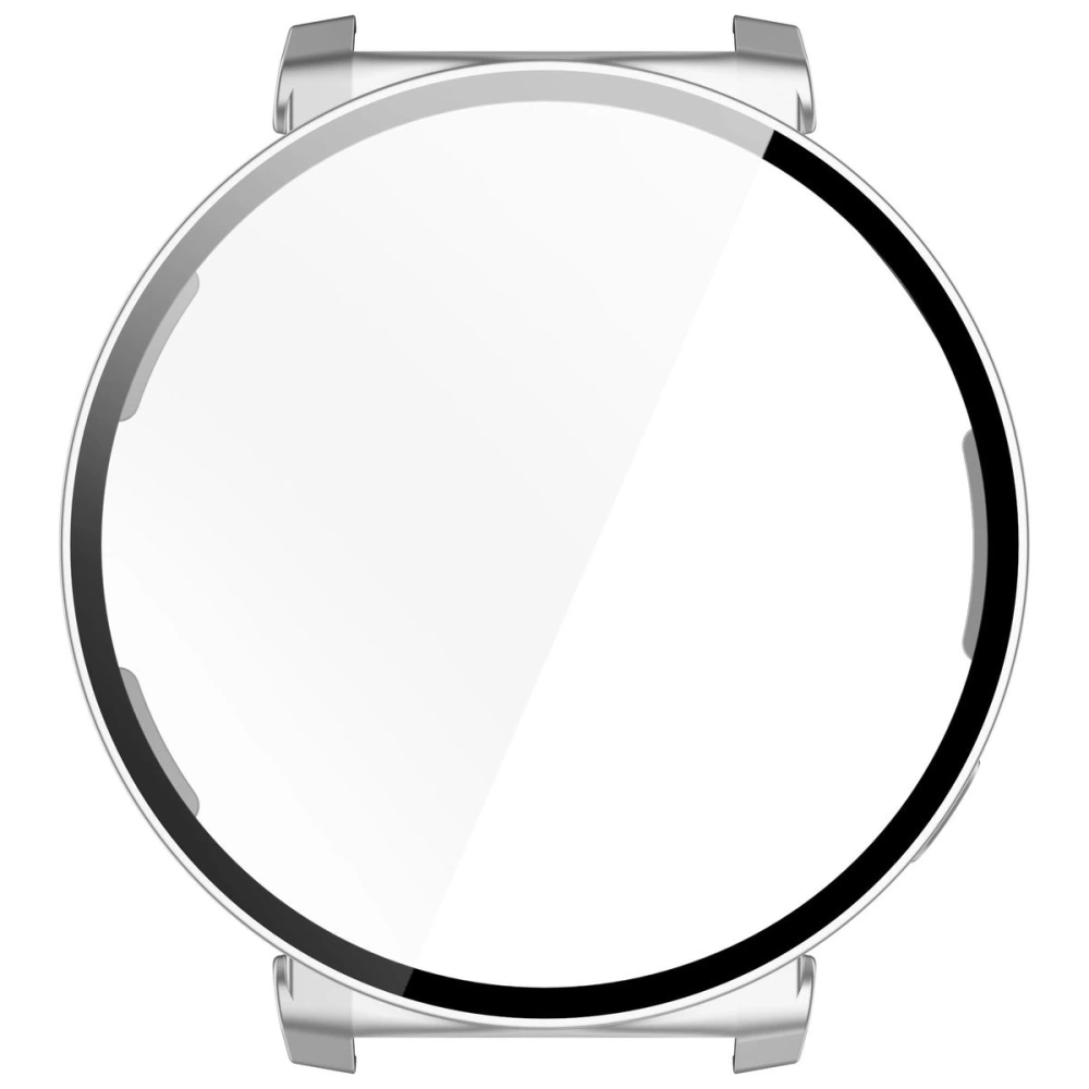 Etui ze szkłem do zegarka Bizon Case+Glass Watch do Huawei Watch GT 5 Pro 42 mm srebrne satynowe
